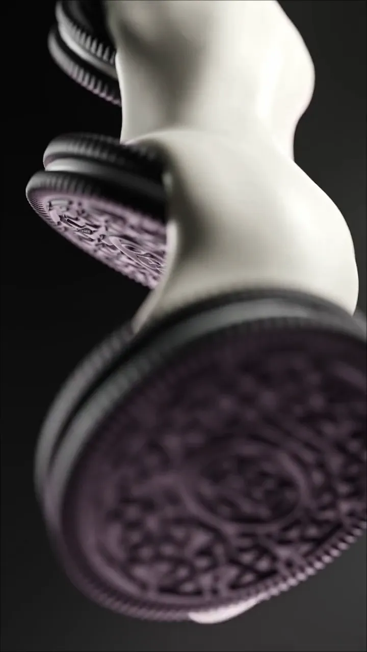 3D motion graphics film of cream biscuits, video
