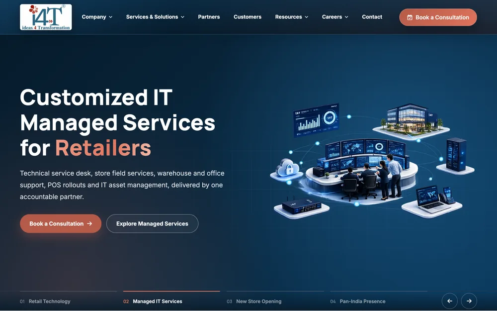 Retail website home page