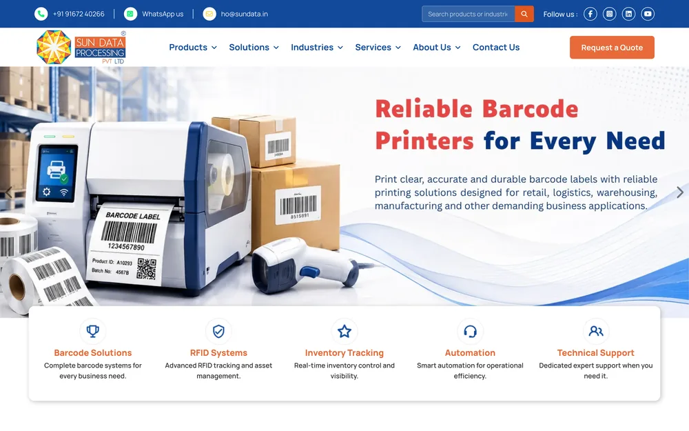 Hardware website home page